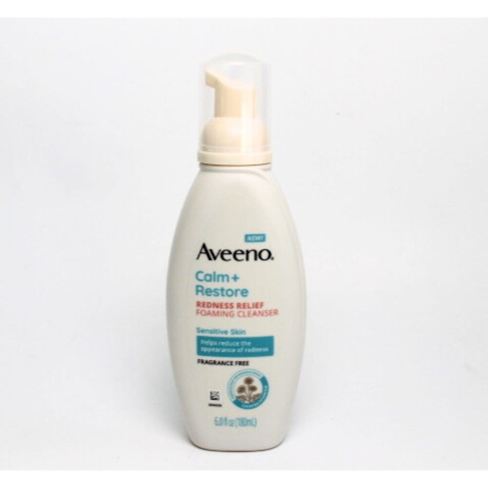 Aveeno Calm + Restore Redness Relief Foaming Cleanser Sensitive Skin 6oz